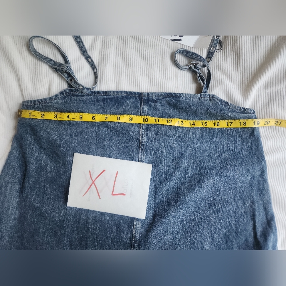 Zara Denim Trf Dress Blue Gray Ajustable Straps BNWT - Picture 6 of 13